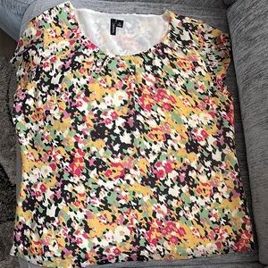 Relativity Pink and Orange Graphic Blouse